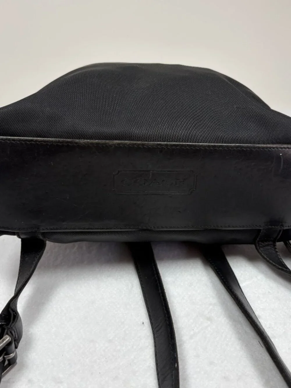 Vintage COACH Mercer Black 2-Way Nylon/Leather Backpack Handbag Minimalist 7404 - Picture 5 of 14